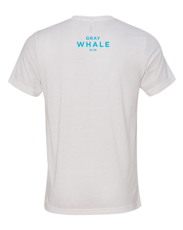 Gray Whale Tee |  White + Aqua
