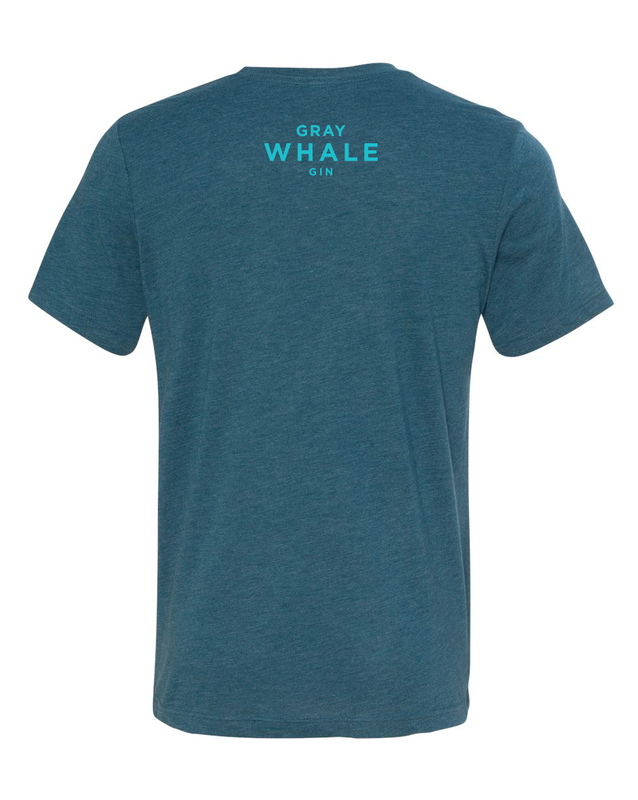 Gray Whale Tee |  Steel Blue + Aqua